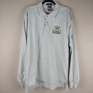 Vintage Packers Pro Player Polo XL USA Gray Long Sleeve NFL Logo Fruit Loom